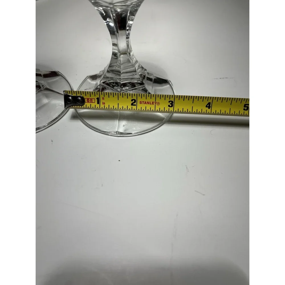 Vtg LIBBEY GLASS CANDLESTICK 2245 Paneled Clear Crystal Set Candle Holder 4